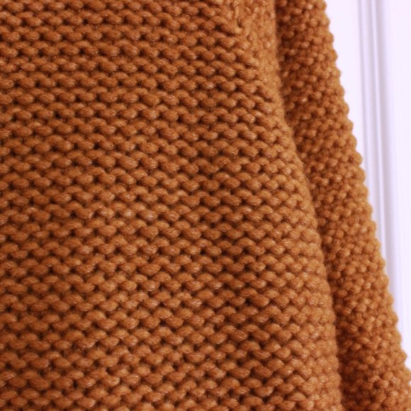 Fabiana Flippi Merino Wool Blend Mock Neck Zip Up Sweater Brown Orange - Picture 12 of 12